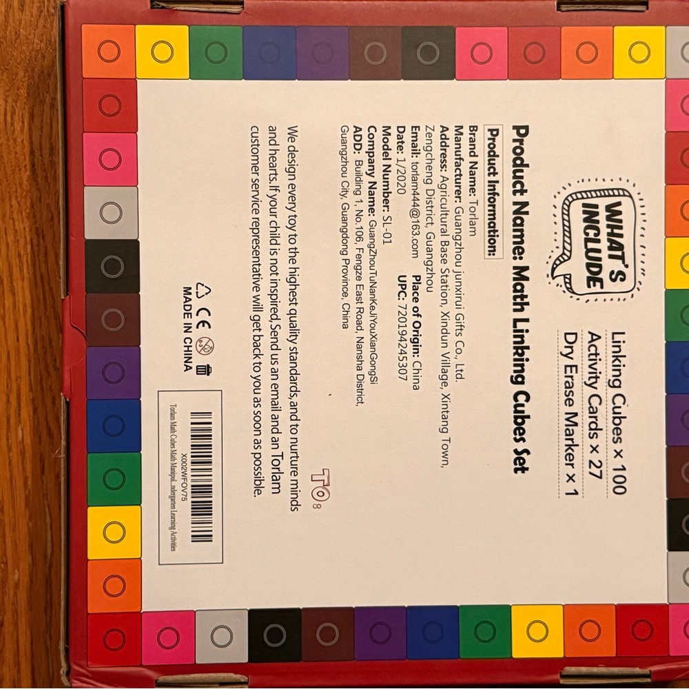 Math Linking Cubes Set - 100 Pieces - Colorful Learning Blocks NIB - Picture 2 of 4